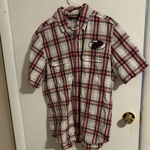 Harley-Davidson Red and White Plaid Button Down Shirt
